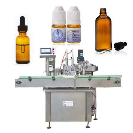 Automātiska tvaika e-šķidrās eļļas iepildīšanas aizbāžņu vāciņu marķēšanas mašīna 15 ml 20 ml 50 ml dzintara pudelei